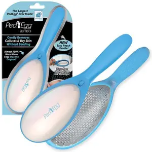 Pedegg Jumbo Foot Callus Remover with Easy Reach Handle, Feet Scrubber Heel Scraper Foot File Pedicure Tool, Smooth, Nail Care