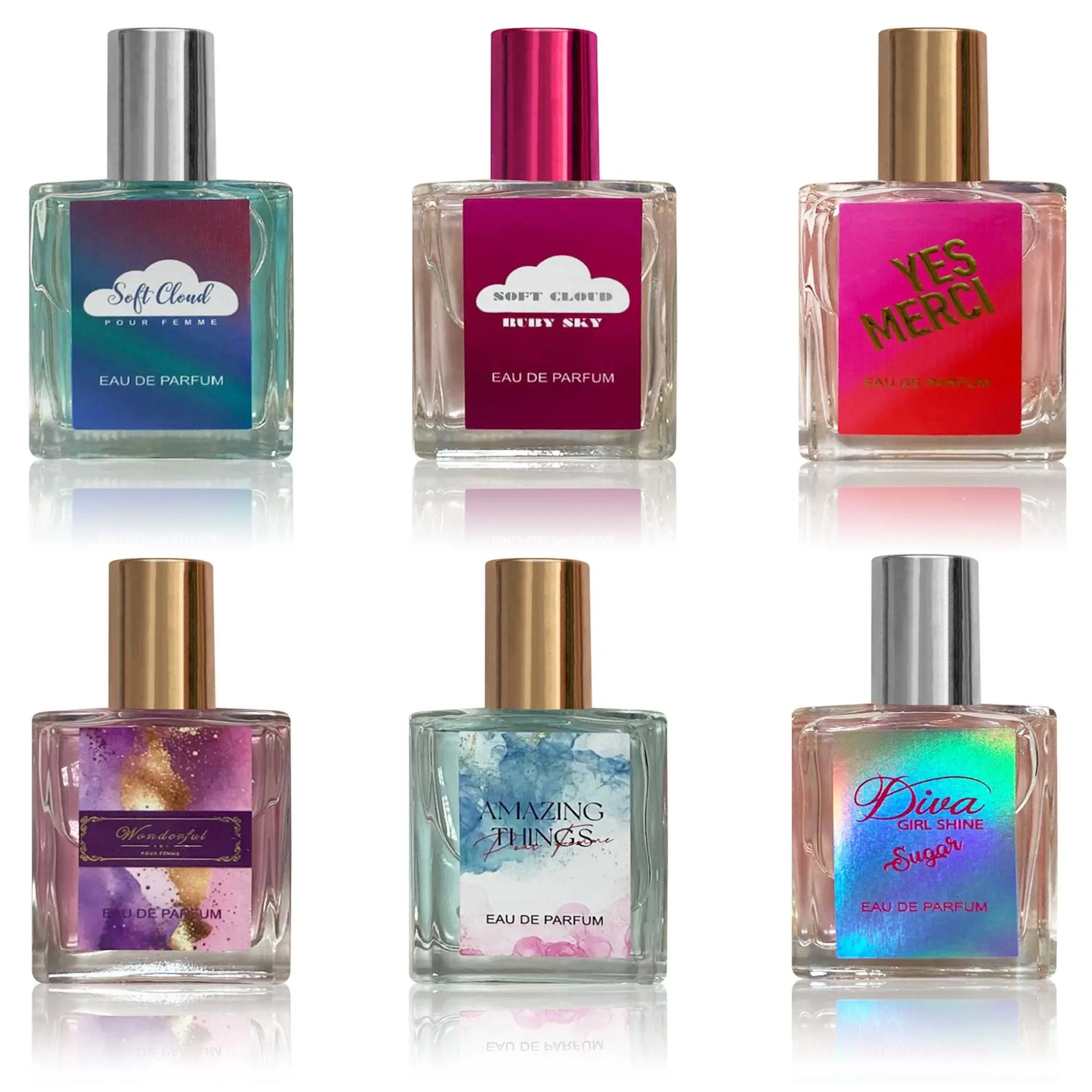 Women's 6-Piece Fragrance Set, 0.51 oz Travel Size Beauty Products for Scent Layering, Long-Lasting Spray Collection with Diverse Scents, Fragrance Sets, Perfumes, Bottle, Adults, Liquid, Gift Sets For Women