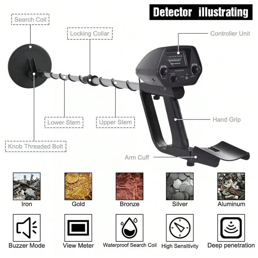 LCD Metal Detectors Golden Digger Deep Sensitive Hunter Coil Searcher Waterproof Metal Detector for Adults