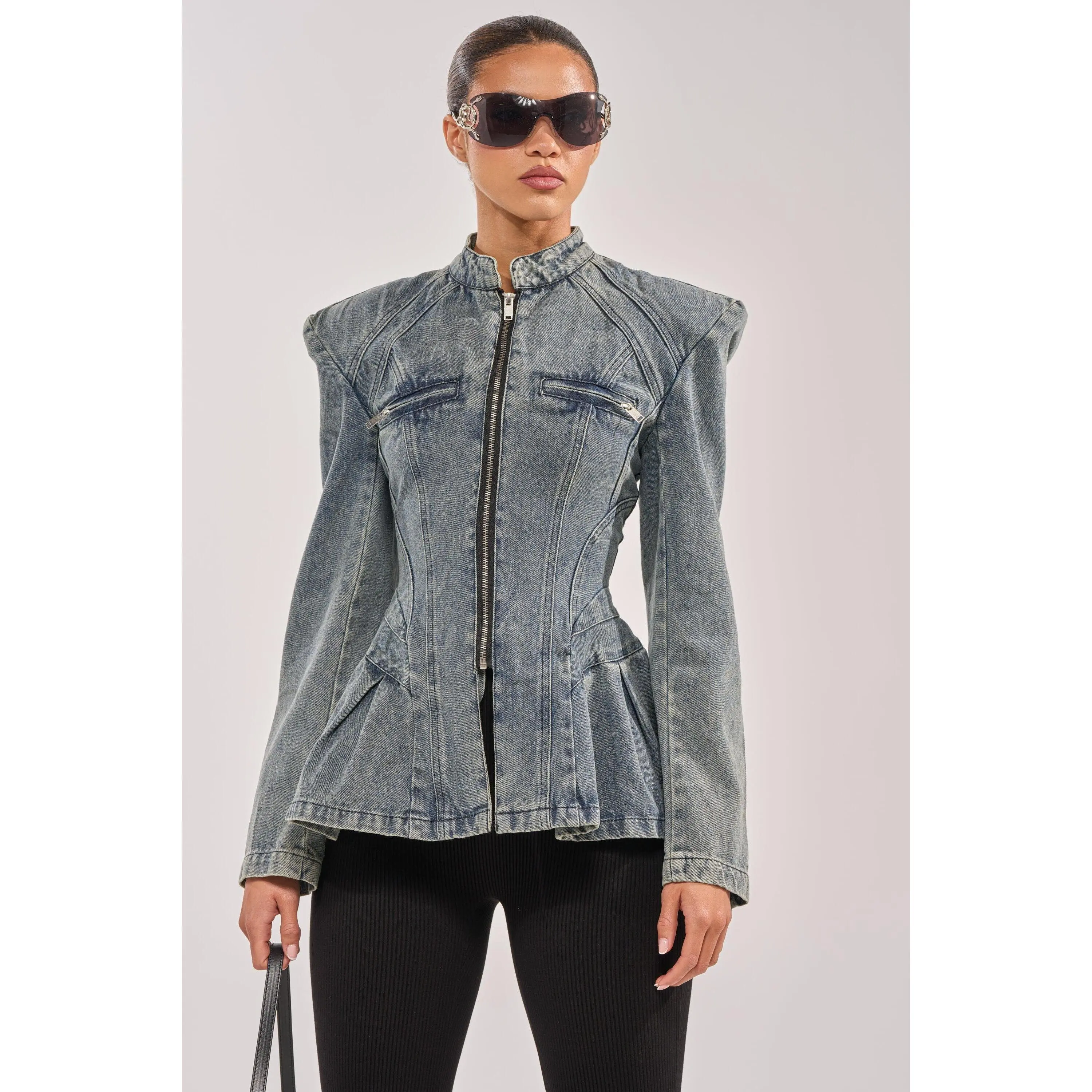 MALLORCA PEPLUM DENIM JACKET