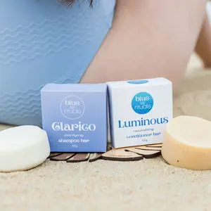 Blue Rituals Clarico Clarifying Shampoo and Luminous Conditioner Bars for Color protection pH Balanced Sulfate Free Paraben Free Vegan Oil Control