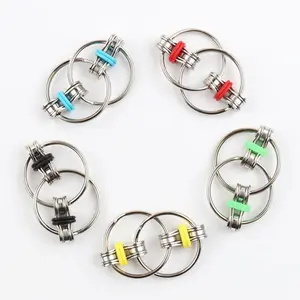 Autism Anti Stress Adult Fidget Toys Key Ring Hand Spinner Fidget Bearing Tri-Spinner EDC Toy Metal for Adult and Children