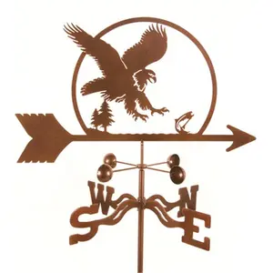 EZ Vane EZ1105-GR Eagle Bird Weathervane, 14-Gauge Steel, Laser Cut Design, 3 Protective Coatings, 70" H x 21" W x 9" L, Garden Mount for Home or Garden Decor