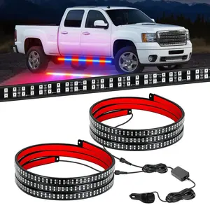 Nilight 2PCS 70 Inch Strobe Light Strip with Controller 864 LED Red Blue Running Board Lights Flexible Side Flashing Safety Waterproof for Truck Construction Pickup