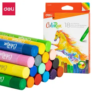 deli Colorun 12/18 Color Oil Pastels Set, 18 Vibrant Colors, Non-Toxic, Durable Synthetic Wax, Plastic Box, Ideal for Students, Kids, Artists