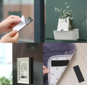 20 Sets Hook and Loop Fastener Strips with Adhesive Double Sided Sticky Tape for Wall Mounting Picture Home Office Use