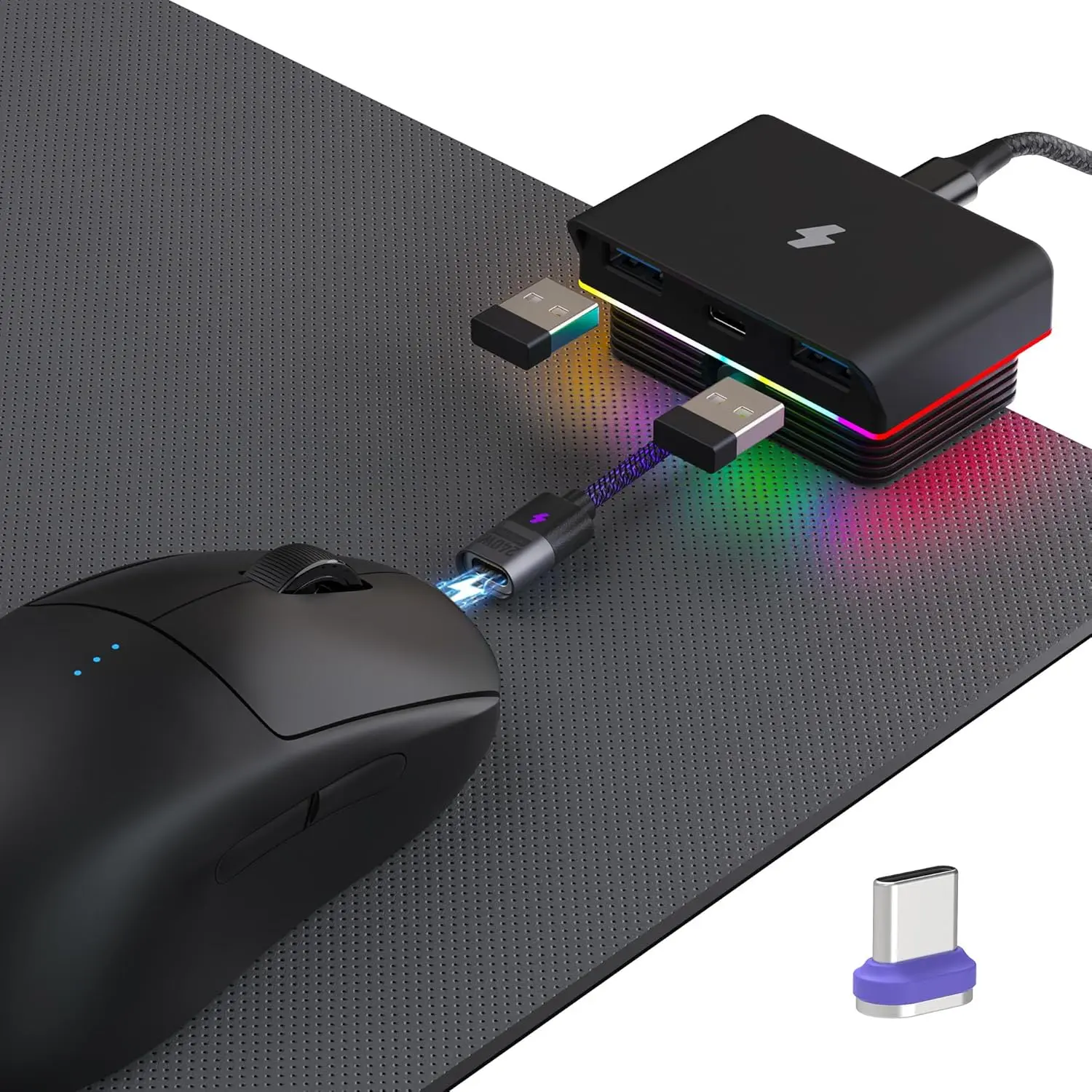 SIKAI Magnetic Wireless Charging Dock for Logitech G X Lightspeed 2, Razer Viper V3 Pro, Universal Type-C Wireless Gaming Mice & Computer Keyboards, Computer Keyboard