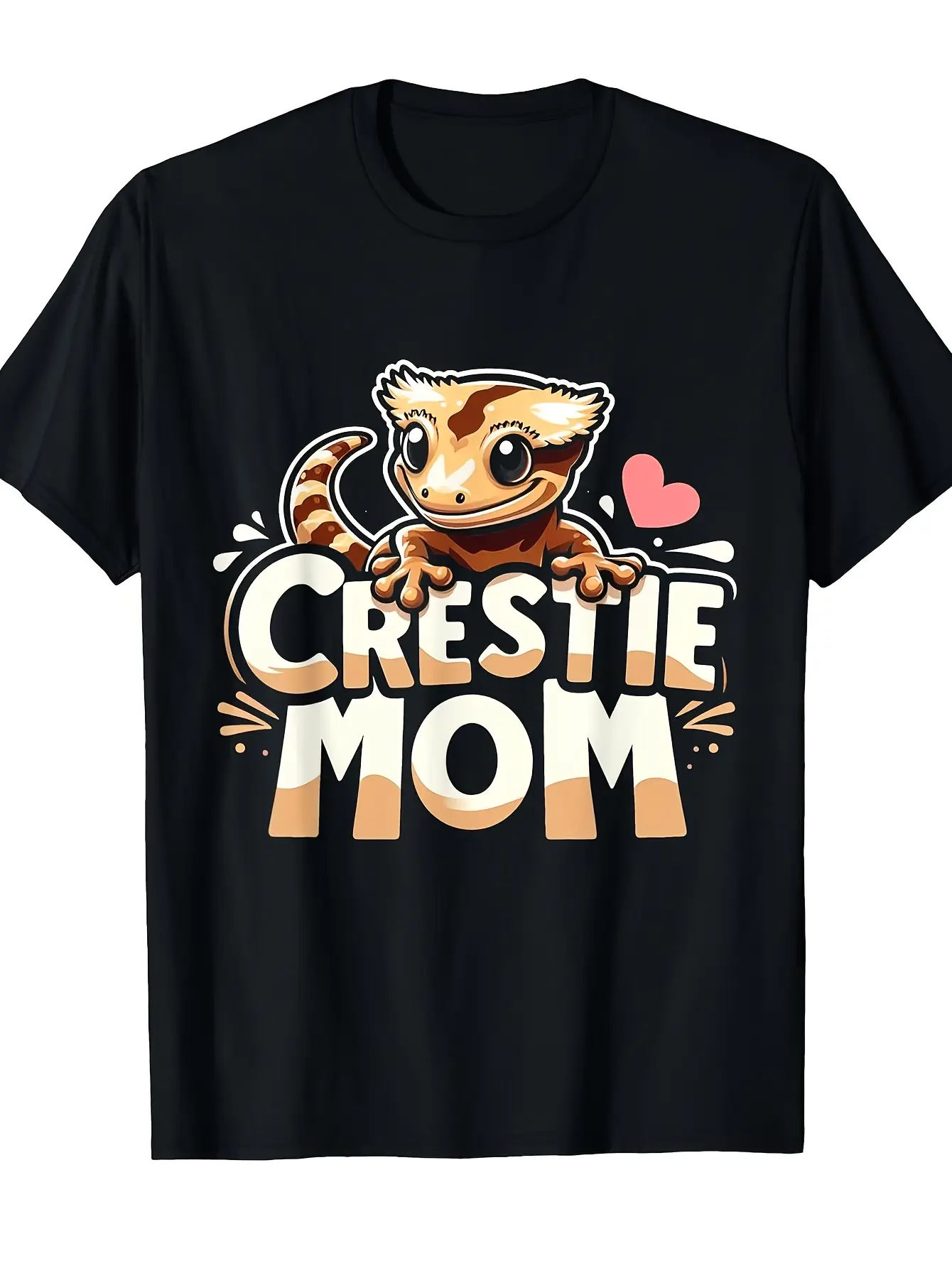 Crested Gecko (Crestie) Mom TShirt Ultimate Reptil unisex soft cotton short sleeve t shirt, vintage graphic casual tee for men women teens, perfect birthday holiday gift for camping travel gym daily street  wear