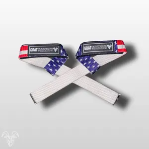 USA American Flag Lifting Straps (1 Pair) - Wrist Straps for Weightlifting - Lifting Straps Gym for Deadlift - Weight Lifting Straps for Weight Training - Gym Straps for Workout, Powerlifting, Strength Training and Bodybuilding - Acrtic Camo liftingstraps