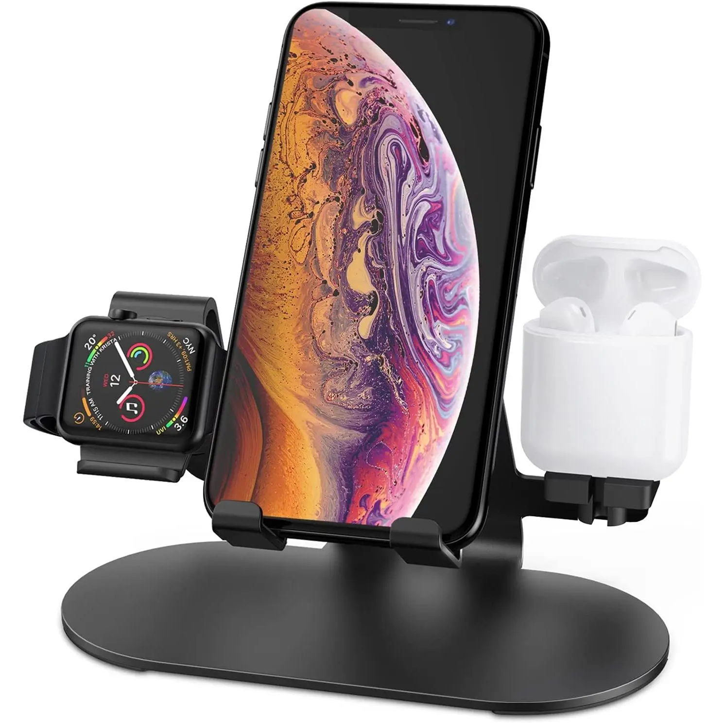 Gabba Goods 3-in-1 Tech Stand with Phone Stand Watch Stand & Airpods Holder