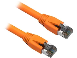 Nippon Labs Cat8 RJ45 1FT Ethernet Patch Internet Network LAN Cable, Indoor/Outdoor, 24AWG, Shielded Latest 40Gbps 2000Mhz, Weatherproof S/FTP for Router, PS4, PS5, Xbox, PoE, Switch, Modem (Orange)