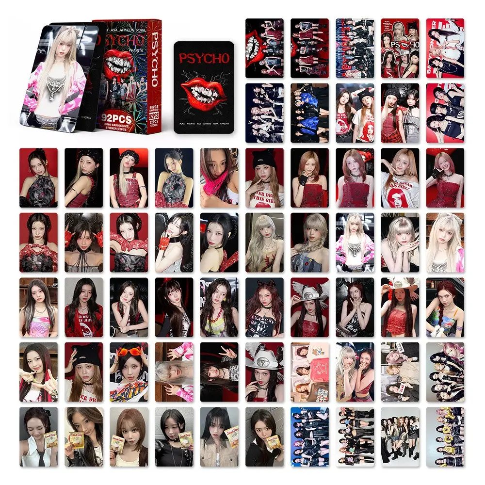 92 Pieces Babymonster Small Cards Psycho New Album Kpop Merchandise Lomo Cards, Photocard, Collectible Fan Items, Officially Licensed Products
