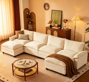 [2-3 Packages]110-143 Inch Modular Couch Sectionals with Ottoman, Big Comfy Cloud Couches, L/U Shaped 4-6 Seats Modular Sectional Sofa, Modern Cloud Sectional Couches for Living Room, Deep Seat Sofa