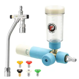 Tool Daily Foam Cannon with Dual Connector Accessory Original Soap Cannon for Pressure Washer 5 Power Washer Nozzle Tips 1/4 Inch Quick Connect Car Washing Spray
