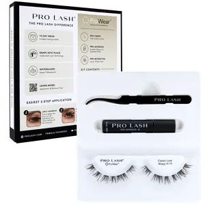 Pro Lash ProWear- Mini Lash Clusters Kit - Easiest to Apply Lashes - 10+-Day Cluster Eyelash Extensions - False Eyelashes Plus Adhesive and Tweezers - Classic Luxe Wispy No.15 - Black