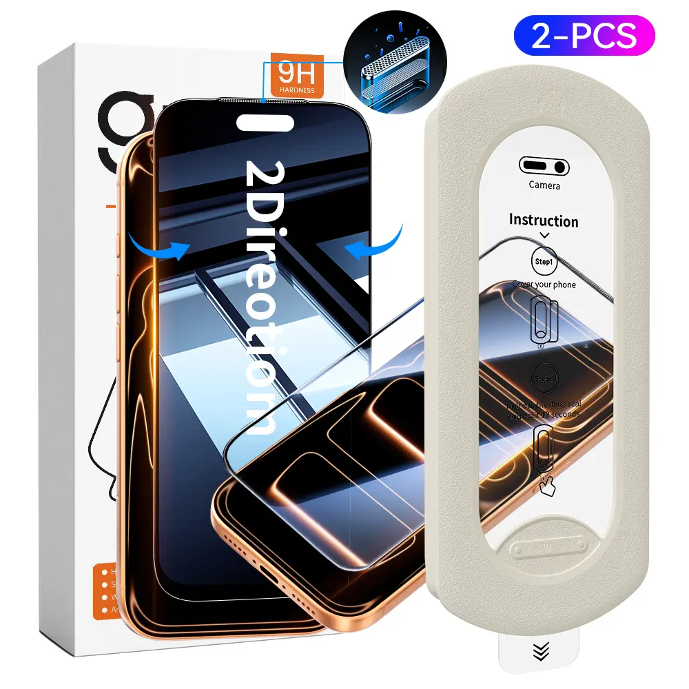 XOZOLY [2-PCS] Privacy Screen Protector for Smartphone, Handheld, Cellphone Devices - High-Definition, Shatterproof Tempered Glass with Accessories