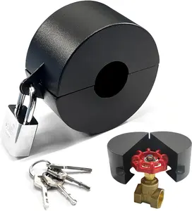 Gate Valve Locking Device with Lock - Outdoor Faucet Lock, Water Spigot Lock, for 1-1/2 to 3 in Dia Valve Handles, Prevent Water Theft, Unauthorized Water Use