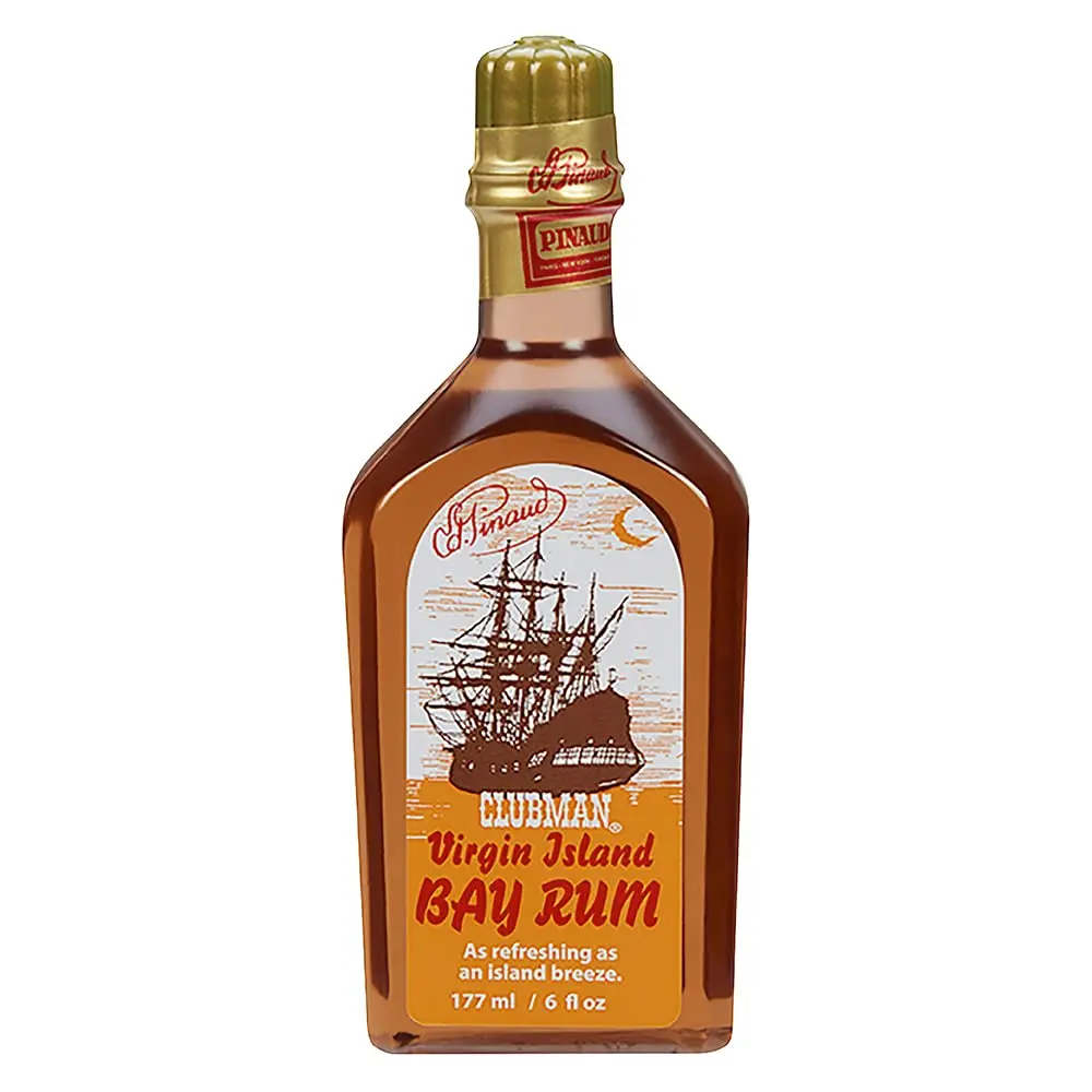 Clubman Pinaud Virgin Island Bay Rum Fragrance Aftershave - Soothing Daily Blend Liquid Cologne for Men, 6 fl oz