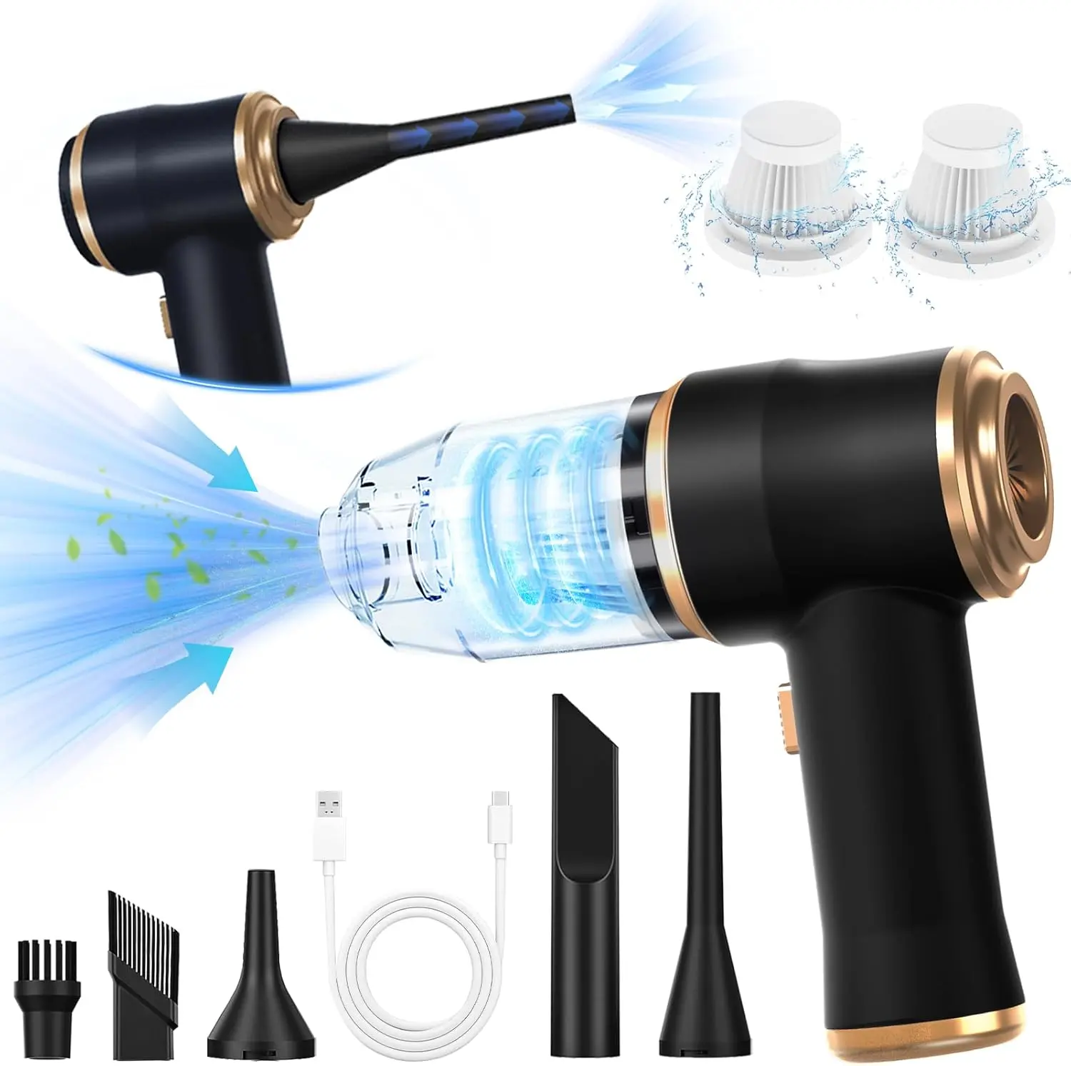 【DealsForYouDays】BELBUY Handheld Car Vacuum Cleaner, 9000Pa VacuumCleaner and Air Gun, 120W High-Power Wireless HandheldCar Vacuum Cleaner, equipped with two filters and multiplenozzles,suitable for cars, homes, offices, and pets.