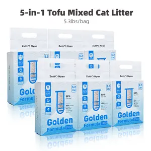 ZuttoNyan 5-in-1 Tofu Cat Litter,31.8 lbs,Natural,Cassava,odor control,natural,flushable,low dust,non-sticking Summervibes petlovers