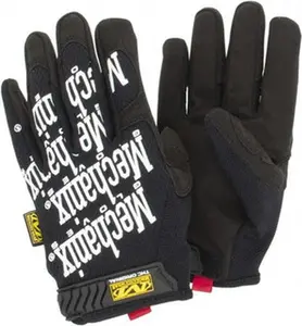 Mechanix Wear Full Fingered Work Gloves, Uncoated Synthetic Leather, Size L (10), Hook-Loop Cuff, Black Paired Set, for Mechanics (MG-05-010)