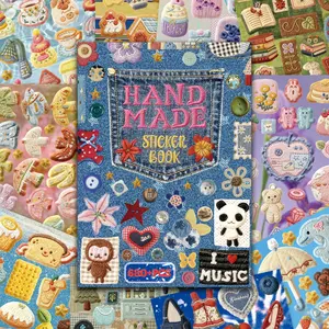 Vintage Cute Embroidery Sticker Set, 680 Pieces, Perfect for Adults, Ideal for Scrapbooking & Journaling, Handmade Aesthetic Sticker Book, Art Collage Pack