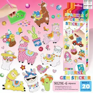 5D Diamond Art Stickers Arts and Crafts Creative Gem Art Paint by Number Kits for Kids Ages 4-6 6-8 8-12 Boys Girls DIY Mosaic Stickers Toys for Birthday Party Halloween Christmas Gifts,diamond painting stickers, diamond art stickers, diamond art for kids