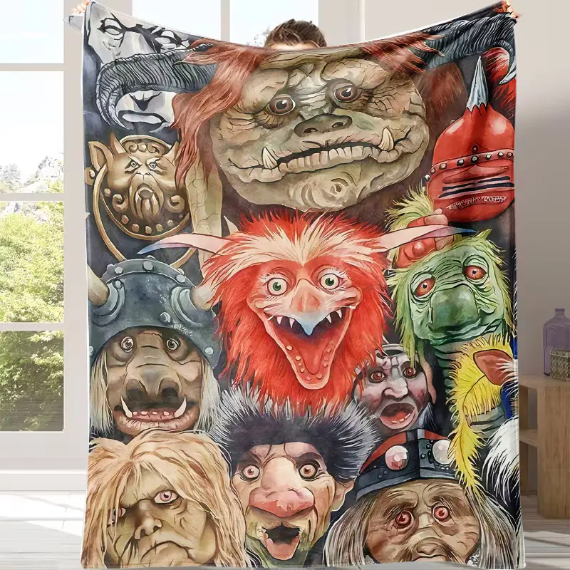 Labyrinth Movie Specialty Ultra-Soft Flannel Throw Blanket - Jareth Goblin King & Other Patterns, All-Season Use, Contemporary Look Home Interior, Couch Bed Office Decor, Labyrinth Fan Gift, Indoor