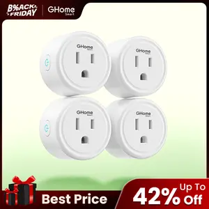 GHome Smart Mini Smart Plug 2.4GHz WiFi, WiFi Outlet Socket with Remote Control & Timer Function, V0-grade Fireproof Shell, 4 Pack|TikTokShopBlackFriday