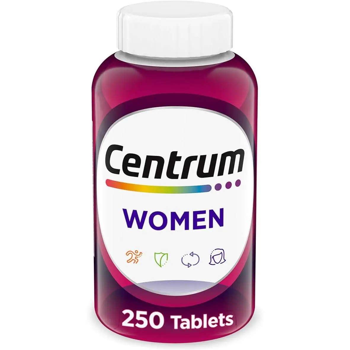 Centrum Multivitamin for Women, Multimineral Supplement with Iron, Vitamin D3, B Vitamins and Antioxidant Vitamins C and E, Gluten Free, Non-GMO Ingredients - 250 Count