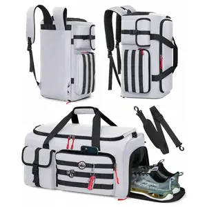 Gym Bag For Men, 45L Sports Travel Duffel Bag With Shoe & Laptop Compartment, Gym Workout Backpack Carry On Weekender Bag Overnight Backpack For Travel