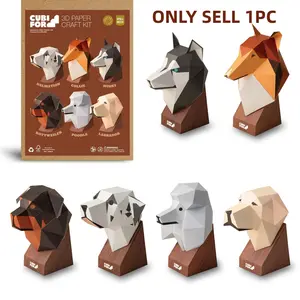 3D Paper Dog Puzzle, DIY Paper Craft Kit, Eco-Friendly STEM Toy for Birthdays, DIY Origami Dog Set — Fold Your Own Paper Puppy Shapes! Enjoy Cute Puppy Origami Crafts, a Fun Handicraft Activity for Everyone. Perfect as Desk Decor & Christmas, and Holiday
