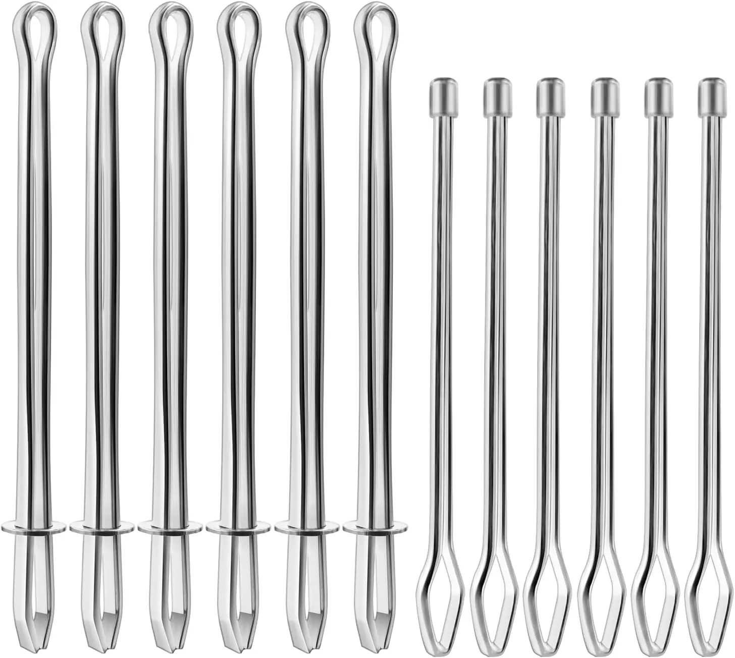 12 count Metal Drawstring Threader Tool with Clip - Bodkin Sewing Tool for Elastic, Rope and Hoodie String