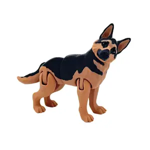 Dog Flexi Animal Figurine 3D Printed Articulated Dog Statue Wolf German Shepherd Memorial Gift Idea Desk Pet Decor Home Ornament Interior Decoration Accessories Artistic Lightweight