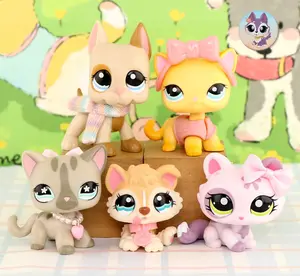 Miniature Animal Figures Shorthair Cat Great Dane Couching Cat Husky Puppy Toys for Kids Collector Set Xmas Christmas Birthday Gift