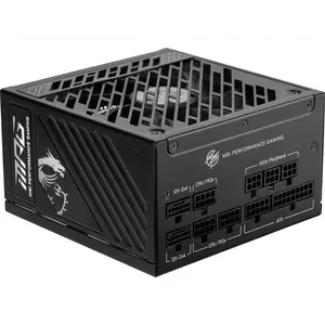MSI - MPG A1000GS PCIE5, 80+ Gold Full Modular Gaming PSU, Dual 12V-2x6 Cables, 5090 5080 ATX 3.1 & PCIe 5.1 Ready. Embossed Jacket Cables. 1000W Power Supply, 10 Year Warranty