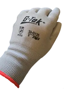 G-Tek NPG PU Coated Nylon Work Gloves – Size Small – Gray - 1500245
