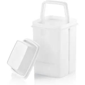 Pickle Container with Strainer - BPA Free Jalapeno Container for Mess-Free Storage of Condiment Food - Pickle Holder with Easy to Open Lid Design (White) Kitchen Utensils