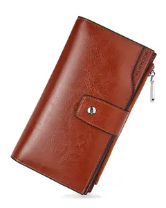 BOSTANTEN Womens Genuine Leather Wallets RFID Blocking Large Capacity Credit Cards Holder Phone Clutch