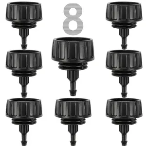 Universal 3/4 Inch Female Pipe Thread to 1/4 Inch Drip Irrigation Tubing Adapter, 8 Pack 1/4 in. Barbed Drip Line x 3/4 in. Faucet PVC Adapter Connect 3/4" FHT Garden Faucet Hose Bibb