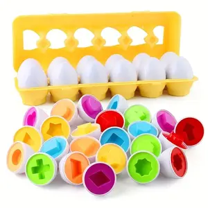 Children Shape Match Smart Egg Montessori Baby Early Education Color Recognition Eggs Toy, Educational Toys for Kids, Cognitive Development, Shape Sorter, Shape Matching, Shape Recognition Game