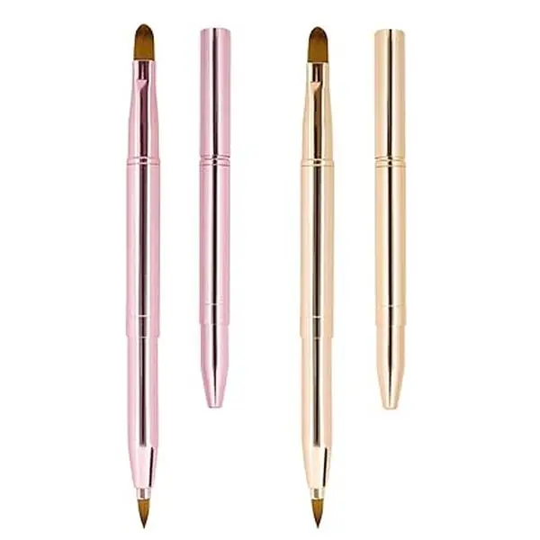 [2 Pack] Lip Brush for Lipstick, Retractable Lip Brushes, Dual-ended Makeup Brush for Lipstick Lip Gloss, Include Lid