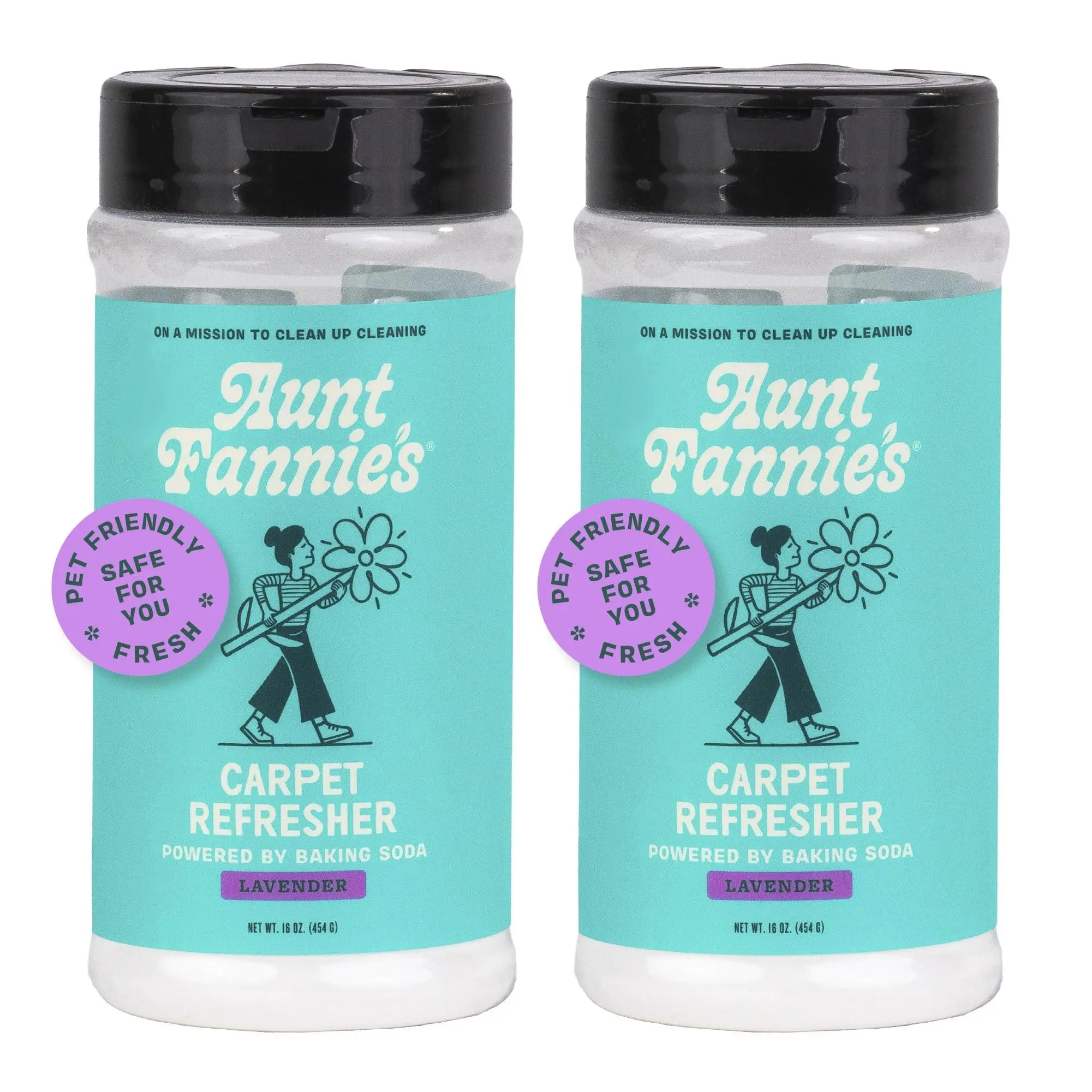 Aunt Fannie's Carpet Refresher & Deodorizer Powder, Multi-Purpose Rug, and Upholstery Odor Eliminator for Homes with Cats and Dogs, Lavender Scent