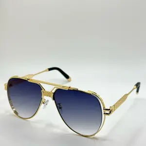 Titanium Metal Double Bridge Gradient Luxury Sunglasses For Men And Women