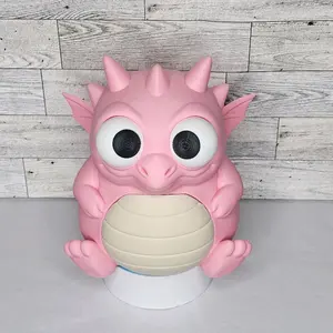 3D-Printed Dragon Piggy Bank - Cute Pink and Blue, Functional, Home Decor for Any Room, Ideal for Storing Coins