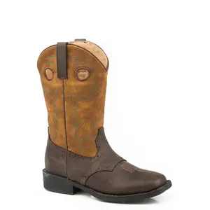 Little Boys Tumbled Brown With Saddle Vamp