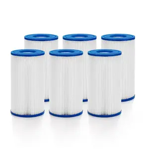 Shop-Vac Type A/C Pool Filter Cartridge, Type III Replacement Filter Cartridge for Pool Filter Pumps, Heavy Duty, Easy Set, 6-Pack