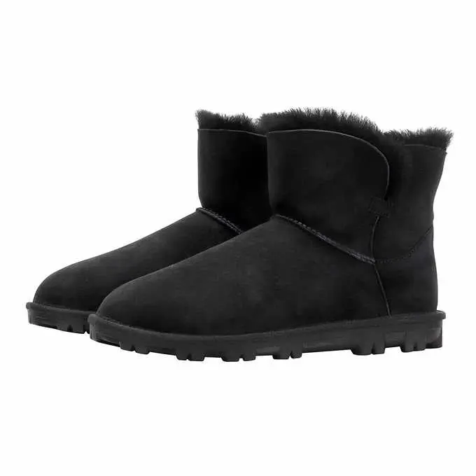 Kirkland Signature Womens Size 6, Short Shearling Boot, Black New in Box