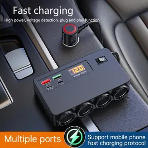 USB Car Charger Adapter 12V/24V Auto Power Splitter Car Charger Plug Vehicle USB Adapter Powerful Auto Charging Station For All