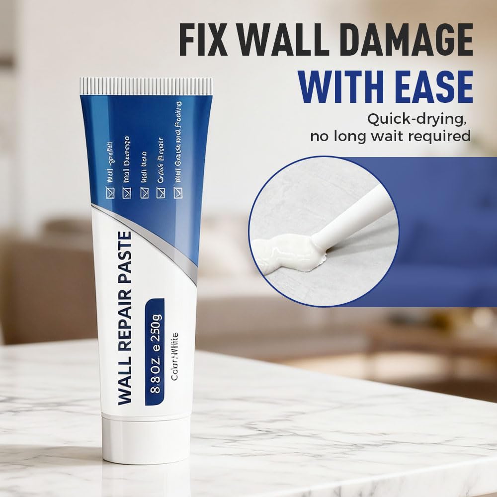 3 PCS Drywall Repair Kit, Wall Mending Agent, Wall Patch Repair Kit with Scraper, Simple Filling of Wall Holes＆Efficient Crack Repair